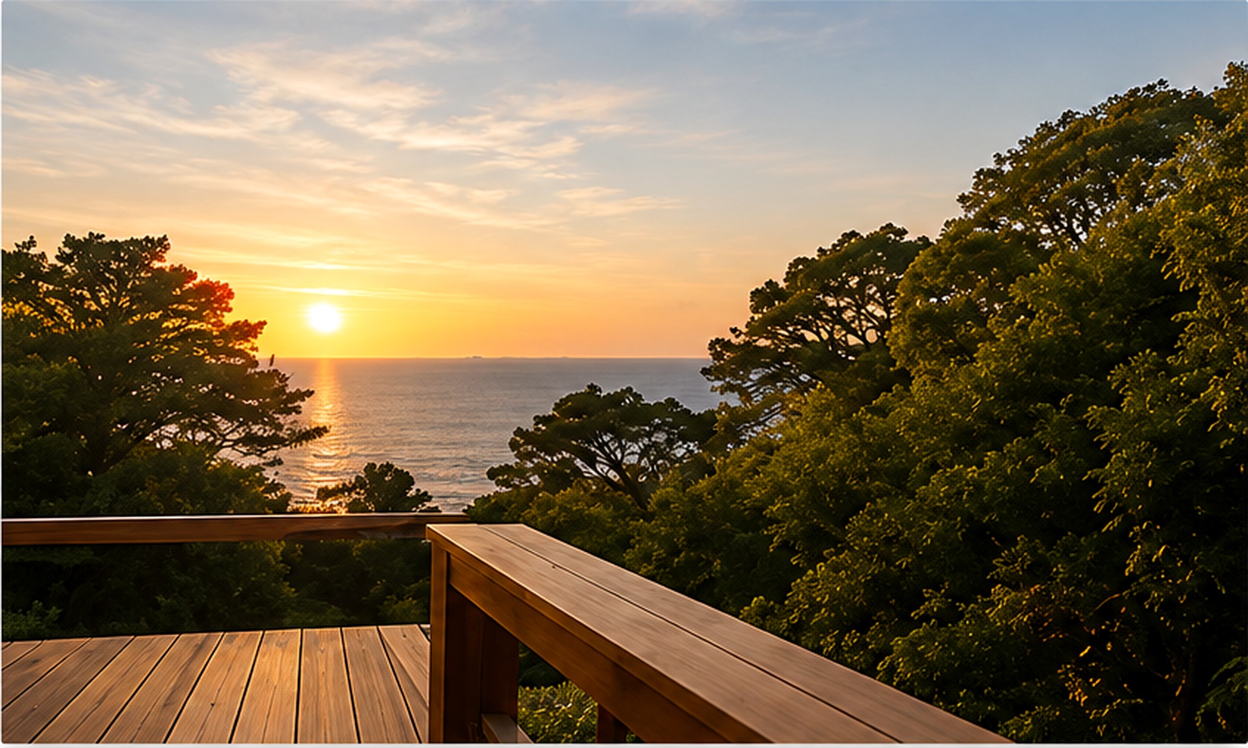 伊豆高原の鮮明な夕景